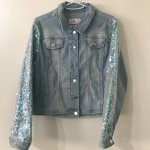 Girls Jean and Sequence Jacket